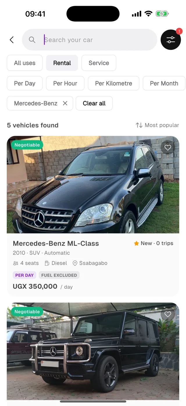 Autoplug search results with filters